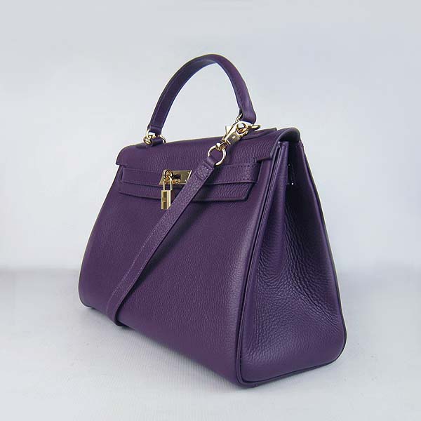 7A Replica Hermes Kelly 32cm Togo Leather Bag Purple 6108 - Click Image to Close